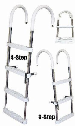 4 Step Stainless Steel Telescoping Pontoon Ladder