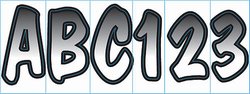 3" Lettering Kit-Shaded White/Black