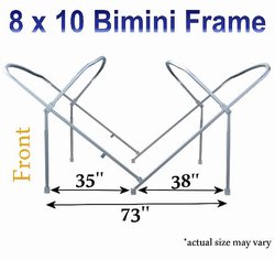Sunbrella Pontoon Boat Bimini Top Complete Kit - 8.5' x 10'