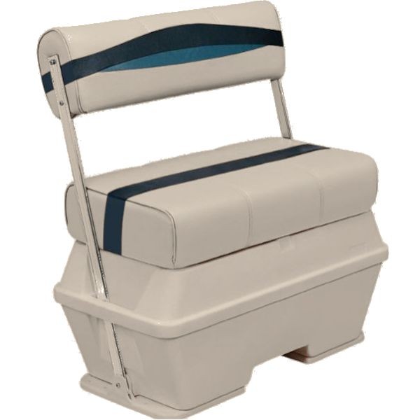 50 Quart Pontoon Boat Cooler Seat With Flip Flop