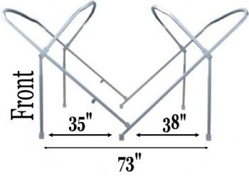 8.5x10 heavy-duty 4-bow aluminum pontoon Bimini frame with anodized square tubing 