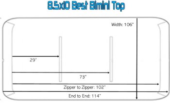 8.5x10 bimini measurements