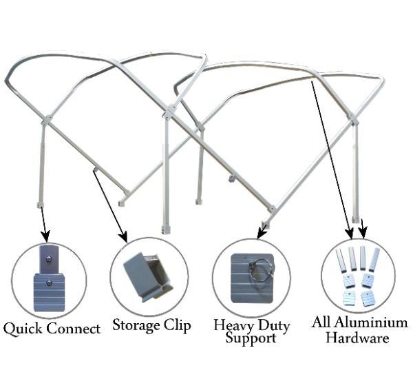 Sunbrella Pontoon Bimini Top Package 8 X 10