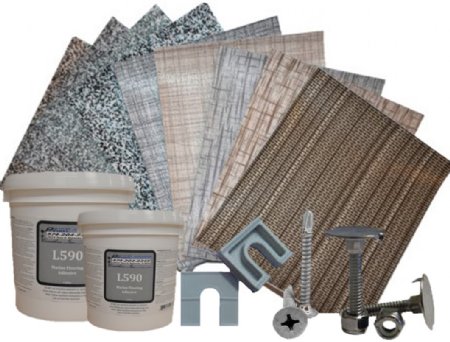 (20ft) Teak Aquatread Pontoon Vinyl Flooring Kit 