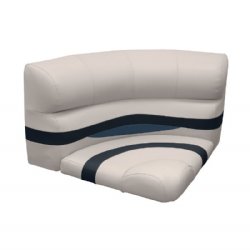 28" Bow Radius Pontoon Corner Seat- Platinum/Cobalt/Navy