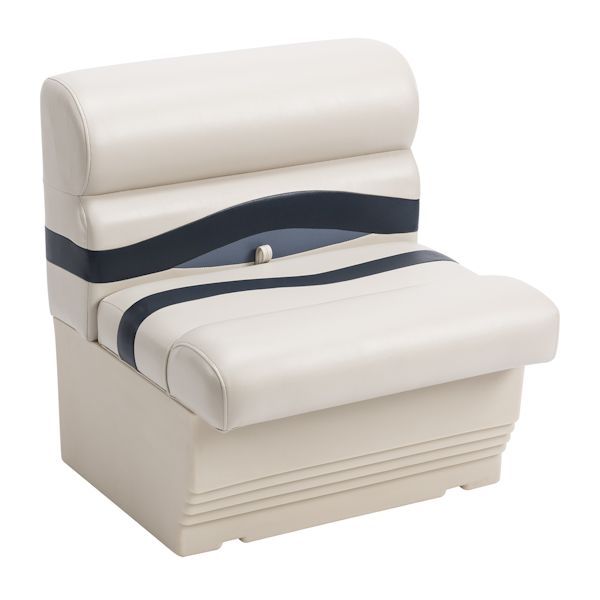 Ding and Dent 28" Premier Pontoon Bench Seat-Platinum/Cobalt/Navy 