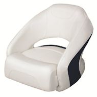 Bucket Seat with Flip Up Bolster - White Base with Navy or Red Accent