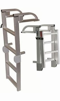 4 Step Aluminum Folding Pontoon Ladder