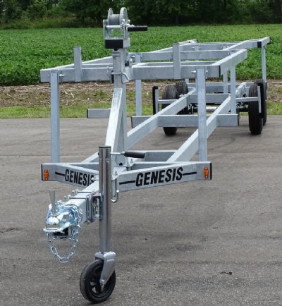 20' Crank Up Tandem Axle Pontoon Trailer