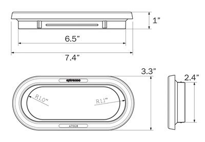 Grommet for 6" oval lights