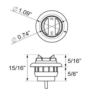 3/4" white license plate light