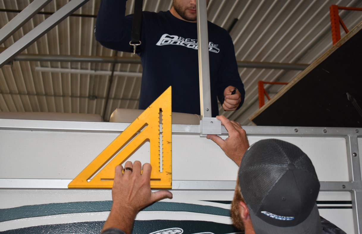pontoon canopy installation