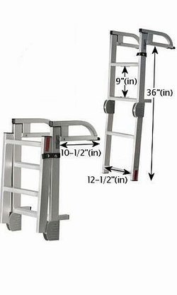 4 Step Aluminum Folding Pontoon Ladder