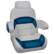 Custom Captains Low Back Recliner Boat Seat with Flip Up Arms and Headrest
