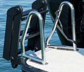 pontoon boat ladder rated 400 lb with stainless steel handles