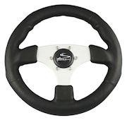 Boat Steering Wheel Black with Brushed Aluminum