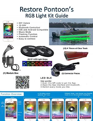 RGB Under Deck Pontoon Boat Light Kit