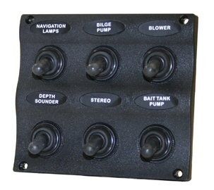 Splashproof Marine Switch Panel - 6 Way 
