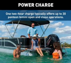 Battery Powered SureShade Pontoon Bimini - Black Frame