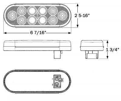 LED 6" oval tail light